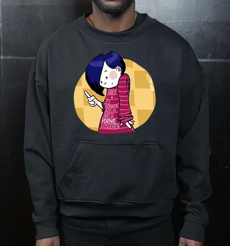 Nach vorne - Ringelpulli, Weisheit, Spruch, Motivation - Cropped Sweatshirt