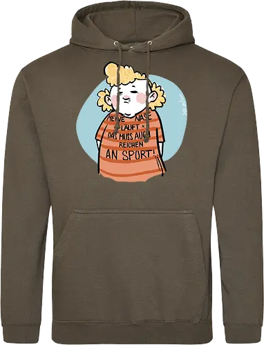 Sport - Ringelpullisprüche, Ringeldinger, Spruchshirt, deutsch, streifenweise, Spruch, Weisheit, Motivation, Ringelpulli, SprücheShirt, Cartoon Illustration, Statement, Ostfriesland, Nordsee, Handgezeichnet, Humor, Selbstironie, Streifenpulli - Standard Hoodie