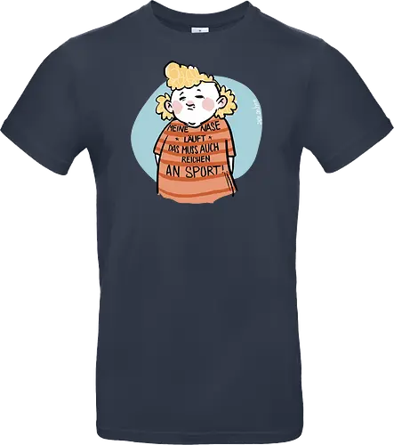 Sport - Ringelpullisprüche, Ringeldinger, Spruchshirt, deutsch, streifenweise, Spruch, Weisheit, Motivation, Ringelpulli, SprücheShirt, Cartoon Illustration, Statement, Ostfriesland, Nordsee, Handgezeichnet, Humor, Selbstironie, Streifenpulli - Standard T-Shirt