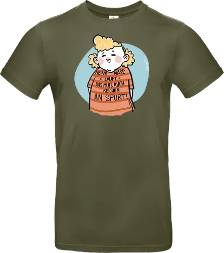 Sport - Ringelpullisprüche, Ringeldinger, Spruchshirt, deutsch, streifenweise, Spruch, Weisheit, Motivation, Ringelpulli, SprücheShirt, Cartoon Illustration, Statement, Ostfriesland, Nordsee, Handgezeichnet, Humor, Selbstironie, Streifenpulli - Standard T-Shirt