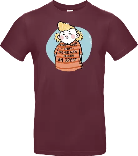 Sport - Ringelpullisprüche, Ringeldinger, Spruchshirt, deutsch, streifenweise, Spruch, Weisheit, Motivation, Ringelpulli, SprücheShirt, Cartoon Illustration, Statement, Ostfriesland, Nordsee, Handgezeichnet, Humor, Selbstironie, Streifenpulli - Standard T-Shirt