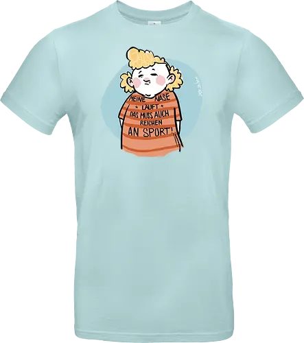 Sport - Ringelpullisprüche, Ringeldinger, Spruchshirt, deutsch, streifenweise, Spruch, Weisheit, Motivation, Ringelpulli, SprücheShirt, Cartoon Illustration, Statement, Ostfriesland, Nordsee, Handgezeichnet, Humor, Selbstironie, Streifenpulli - Standard T-Shirt