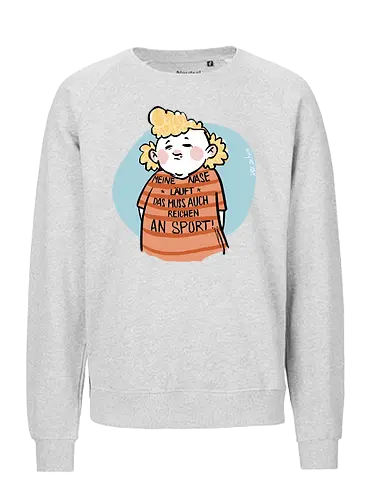 Sport - Ringelpullisprüche, Ringeldinger, Spruchshirt, deutsch, streifenweise, Spruch, Weisheit, Motivation, Ringelpulli, SprücheShirt, Cartoon Illustration, Statement, Ostfriesland, Nordsee, Handgezeichnet, Humor, Selbstironie, Streifenpulli - Fairtrade Sweatshirt
