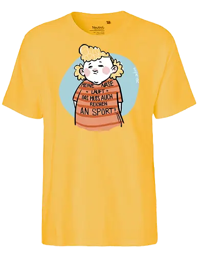 Sport - Ringelpullisprüche, Ringeldinger, Spruchshirt, deutsch, streifenweise, Spruch, Weisheit, Motivation, Ringelpulli, SprücheShirt, Cartoon Illustration, Statement, Ostfriesland, Nordsee, Handgezeichnet, Humor, Selbstironie, Streifenpulli - Fairtrade T-Shirt