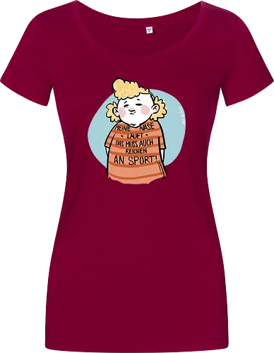 Sport - Ringelpullisprüche, Ringeldinger, Spruchshirt, deutsch, streifenweise, Spruch, Weisheit, Motivation, Ringelpulli, SprücheShirt, Cartoon Illustration, Statement, Ostfriesland, Nordsee, Handgezeichnet, Humor, Selbstironie, Streifenpulli - Women T-Shirt