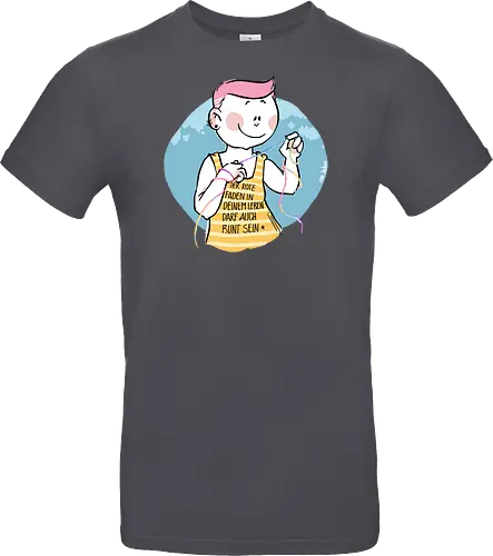 Bunt - Humor, Selbstironie, Streifenpulli, Spruchshirt, deutsch, ringelpullisprüche, Ringeldinger, streifenweise, Spruch, Weisheit, Motivation, Ringelpulli, SprücheShirt, Cartoon Illustration, Statement, Handgezeichnet - Standard T-Shirt