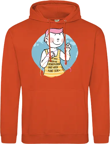 Bunt - Humor, Selbstironie, Streifenpulli, Spruchshirt, deutsch, ringelpullisprüche, Ringeldinger, streifenweise, Spruch, Weisheit, Motivation, Ringelpulli, SprücheShirt, Cartoon Illustration, Statement, Handgezeichnet - Standard Hoodie