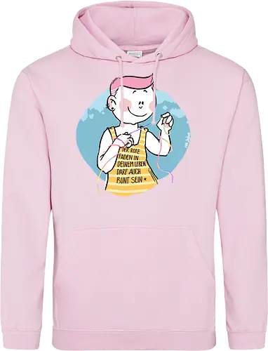 Bunt - Humor, Selbstironie, Streifenpulli, Spruchshirt, deutsch, ringelpullisprüche, Ringeldinger, streifenweise, Spruch, Weisheit, Motivation, Ringelpulli, SprücheShirt, Cartoon Illustration, Statement, Handgezeichnet - Standard Hoodie
