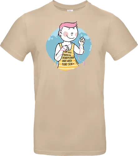 Bunt - Humor, Selbstironie, Streifenpulli, Spruchshirt, deutsch, ringelpullisprüche, Ringeldinger, streifenweise, Spruch, Weisheit, Motivation, Ringelpulli, SprücheShirt, Cartoon Illustration, Statement, Handgezeichnet - Standard T-Shirt