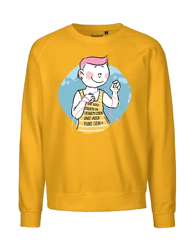 Bunt - Humor, Selbstironie, Streifenpulli, Spruchshirt, deutsch, ringelpullisprüche, Ringeldinger, streifenweise, Spruch, Weisheit, Motivation, Ringelpulli, SprücheShirt, Cartoon Illustration, Statement, Handgezeichnet - Fairtrade Sweatshirt