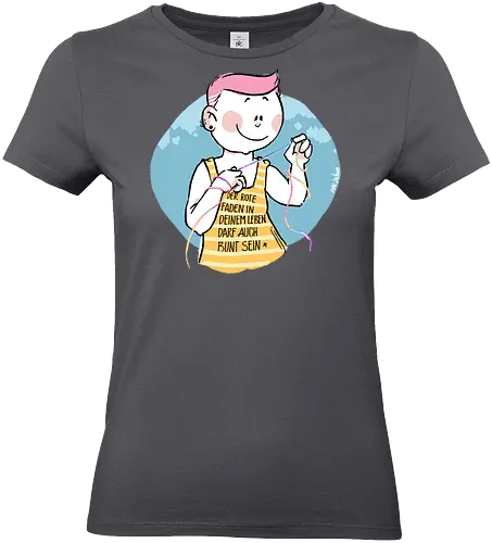 Bunt - Humor, Selbstironie, Streifenpulli, Spruchshirt, deutsch, ringelpullisprüche, Ringeldinger, streifenweise, Spruch, Weisheit, Motivation, Ringelpulli, SprücheShirt, Cartoon Illustration, Statement, Handgezeichnet - Standard T-Shirt (Women)