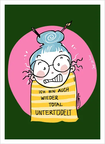 Untertüdelt - ringelpulli, Weisheit, Spruch, Motivation, Tüdeltied - Artprint