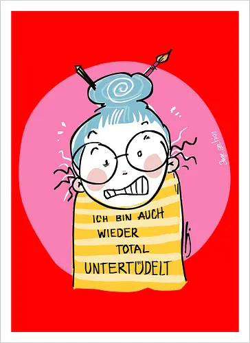 Untertüdelt - ringelpulli, Weisheit, Spruch, Motivation, Tüdeltied - Artprint