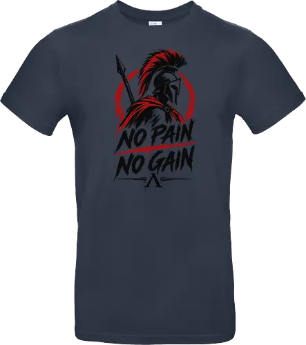 Spartan Discipline – No Pain No Gain - martial arts, fighter, ancient warrior, greek warrior, helmet, spartan, spartaner, no pain no gain, warrior, warrior spirit, discipline, strength, motivation, gym, fitness, bodybuilding, workout, training, spear, battle, courage, power, mindset, determination, toughness, streetwear, gym shirt, fitness shirt, motivational shirt, distressed design, red black, hand drawn, warrior aesthetic - Standard T-Shirt