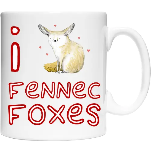 Liebe für den süßen Fuchs der Wüste - Fen¬nek, Wüstenfuchs, Fuchs, süßer Fuchs, süßes Tier, Wildtiere, Natur, Wüste, Illustration, Aquarell, Tierkunst, Tierliebhaber, niedliche Zeichnung, Fauna, Wildtierkunst - Cup