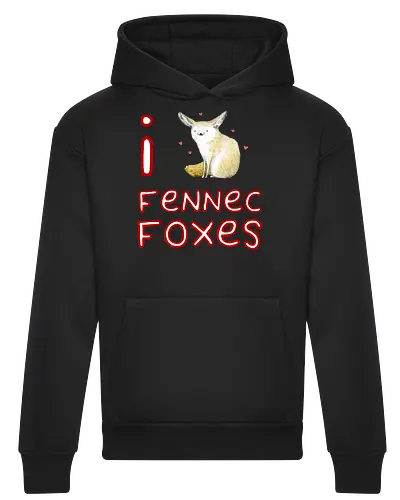 Liebe für den süßen Fuchs der Wüste - Fen¬nek, Wüstenfuchs, Fuchs, süßer Fuchs, süßes Tier, Wildtiere, Natur, Wüste, Illustration, Aquarell, Tierkunst, Tierliebhaber, niedliche Zeichnung, Fauna, Wildtierkunst - Heavyweight Hoodie