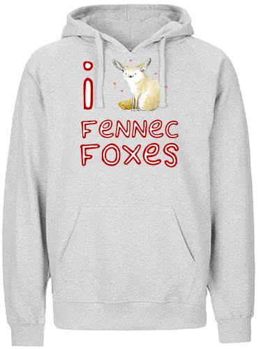 Liebe für den süßen Fuchs der Wüste - Fen¬nek, Wüstenfuchs, Fuchs, süßer Fuchs, süßes Tier, Wildtiere, Natur, Wüste, Illustration, Aquarell, Tierkunst, Tierliebhaber, niedliche Zeichnung, Fauna, Wildtierkunst - Fairtrade Hoodie