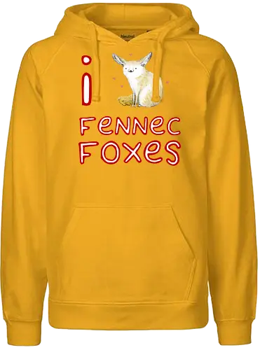 Liebe für den süßen Fuchs der Wüste - Fen¬nek, Wüstenfuchs, Fuchs, süßer Fuchs, süßes Tier, Wildtiere, Natur, Wüste, Illustration, Aquarell, Tierkunst, Tierliebhaber, niedliche Zeichnung, Fauna, Wildtierkunst - Fairtrade Hoodie
