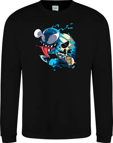 Freaky Kreatur - Dunkles Chaos - freaky creature, dunkles monster, horror kunst, creepy art, skelett, monster design, dark cartoon, gothic art, gruselige kreatur, body horror, seltsame kunst, fantasy monster, horror cartoon, dunkle ästhetik, geek art - Sweatshirt