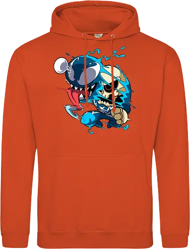Freaky Kreatur - Dunkles Chaos - freaky creature, dunkles monster, horror kunst, creepy art, skelett, monster design, dark cartoon, gothic art, gruselige kreatur, body horror, seltsame kunst, fantasy monster, horror cartoon, dunkle ästhetik, geek art - Standard Hoodie