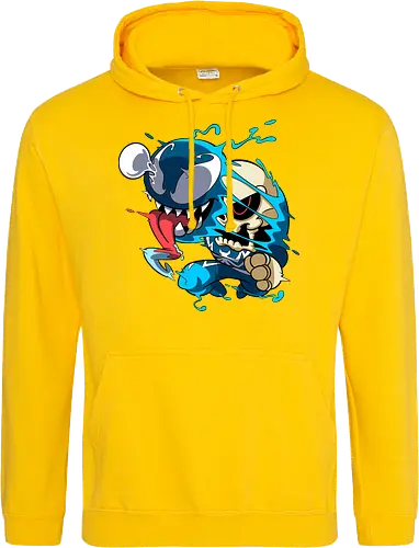 Freaky Kreatur - Dunkles Chaos - freaky creature, dunkles monster, horror kunst, creepy art, skelett, monster design, dark cartoon, gothic art, gruselige kreatur, body horror, seltsame kunst, fantasy monster, horror cartoon, dunkle ästhetik, geek art - Standard Hoodie