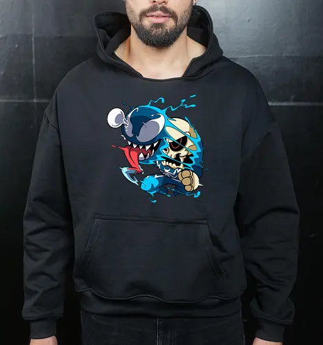 Freaky Kreatur - Dunkles Chaos - freaky creature, dunkles monster, horror kunst, creepy art, skelett, monster design, dark cartoon, gothic art, gruselige kreatur, body horror, seltsame kunst, fantasy monster, horror cartoon, dunkle ästhetik, geek art - Cropped Hoodie