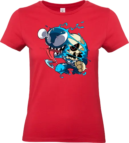 Freaky Kreatur - Dunkles Chaos - freaky creature, dunkles monster, horror kunst, creepy art, skelett, monster design, dark cartoon, gothic art, gruselige kreatur, body horror, seltsame kunst, fantasy monster, horror cartoon, dunkle ästhetik, geek art - Standard T-Shirt (Women)