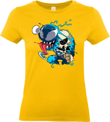 Freaky Kreatur - Dunkles Chaos - freaky creature, dunkles monster, horror kunst, creepy art, skelett, monster design, dark cartoon, gothic art, gruselige kreatur, body horror, seltsame kunst, fantasy monster, horror cartoon, dunkle ästhetik, geek art - Standard T-Shirt (Women)