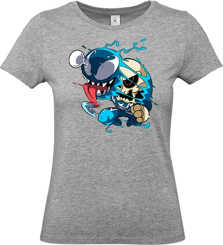 Freaky Kreatur - Dunkles Chaos - freaky creature, dunkles monster, horror kunst, creepy art, skelett, monster design, dark cartoon, gothic art, gruselige kreatur, body horror, seltsame kunst, fantasy monster, horror cartoon, dunkle ästhetik, geek art - Standard T-Shirt (Women)