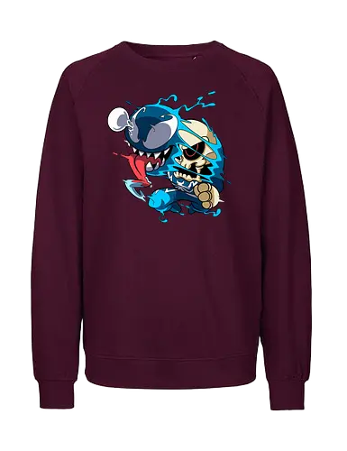 Freaky Kreatur - Dunkles Chaos - freaky creature, dunkles monster, horror kunst, creepy art, skelett, monster design, dark cartoon, gothic art, gruselige kreatur, body horror, seltsame kunst, fantasy monster, horror cartoon, dunkle ästhetik, geek art - Fairtrade Sweatshirt