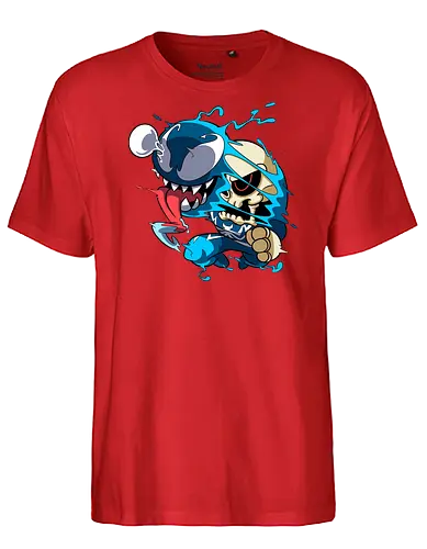 Freaky Kreatur - Dunkles Chaos - freaky creature, dunkles monster, horror kunst, creepy art, skelett, monster design, dark cartoon, gothic art, gruselige kreatur, body horror, seltsame kunst, fantasy monster, horror cartoon, dunkle ästhetik, geek art - Fairtrade T-Shirt