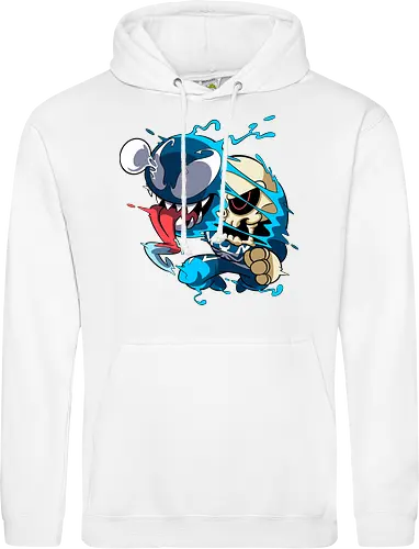 Freaky Kreatur - Dunkles Chaos - freaky creature, dunkles monster, horror kunst, creepy art, skelett, monster design, dark cartoon, gothic art, gruselige kreatur, body horror, seltsame kunst, fantasy monster, horror cartoon, dunkle ästhetik, geek art - Standard Hoodie