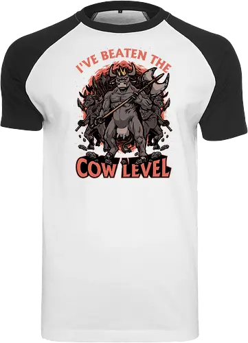 Game Cow Monster - Knight, Barbarian, Gateway, Ritual, Axe, War, Army, Games, Game, Video Games, Video Game, Classic, Classic Horror, Classic Video Games, Classic Video Game, Classic Games, Classic Game, Cow, Monsters, Monster, Geek, Nerd, Rpg Video Game, Rpg, Dark Fantasy, Fantasy, Adventure, Horror, Magical, Magic, Magical Creatures, Magical Creature, Warrior - Raglan T-Shirt
