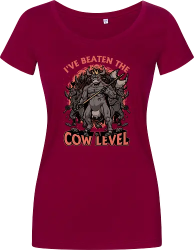 Game Cow Monster - Knight, Barbarian, Gateway, Ritual, Axe, War, Army, Games, Game, Video Games, Video Game, Classic, Classic Horror, Classic Video Games, Classic Video Game, Classic Games, Classic Game, Cow, Monsters, Monster, Geek, Nerd, Rpg Video Game, Rpg, Dark Fantasy, Fantasy, Adventure, Horror, Magical, Magic, Magical Creatures, Magical Creature, Warrior - Women T-Shirt