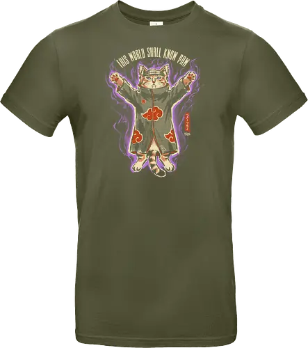 This World Shall Know Paw - quote, humor, cute, cat, anime, funny, ninja, vintage, retro, japanese, pain, akatsuki, pun, parody, mood - Standard T-Shirt