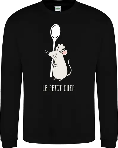 Le Petit Chef: The Culinary Rat - Ratatouille inspired shirt, little chef graphic tee, cute rat apparel, funny foodie clothing, minimalist cooking design, kawaii animal streetwear, chef hat mouse shirt, animated movie aesthetic, wholesome culinary fashion, pastel food merch - Sweatshirt