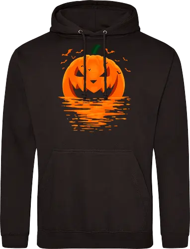 Spooky Sunset For Halloween Season - halloween, bats, beach, horror, humor, jack o lantern, landscape, ocean, october, scary, spooky, summer, sunset, trick or treat, vacation - Standard Hoodie