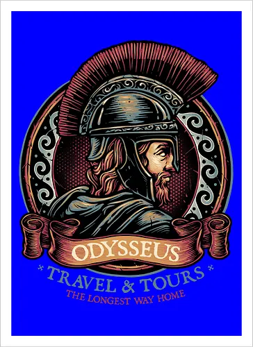Odysseus Travel and Tours - Movie, film, myth, adventure, poem, action, fantasy, mythic - Artprint