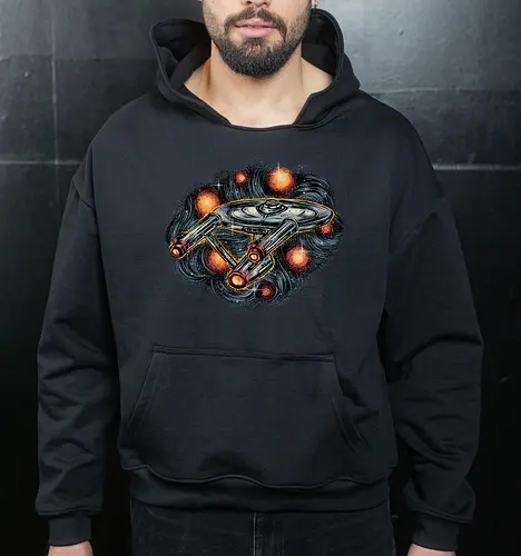 The Stars is waiting for us - TV show, TV series, retro, space, science fiction, sci-fi, spaceship - Cropped Hoodie