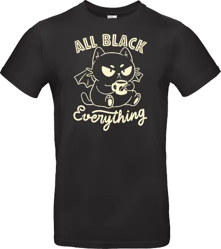 All Black Everything - koalatees, koala, koalastudio, black cat, cat lover, goth, coffee, caffeine, dark humor, sarcastic, vampire - Standard T-Shirt