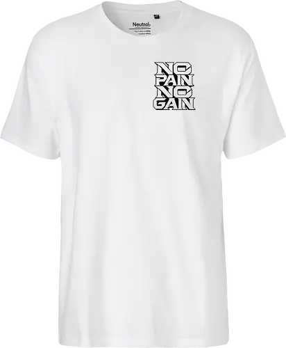 Stacked Power – No Pain No Gain - no pain no gain, stacked power, fitness, black and white, gym, workout, bodybuilding, weightlifting, training, motivation, discipline, strength, mindset, determination, athletic, sportswear, streetwear, gym wear, fitness apparel, motivational design, typographic design, typography, bold typography, minimalist, modern, geometric, power, performance, strength training, workout motivation, gym motivation, fitness lifestyle, athlete, sports fashion, gym shirt, fitness shirt, motivational shirt, premium streetwear - Fairtrade T-Shirt
