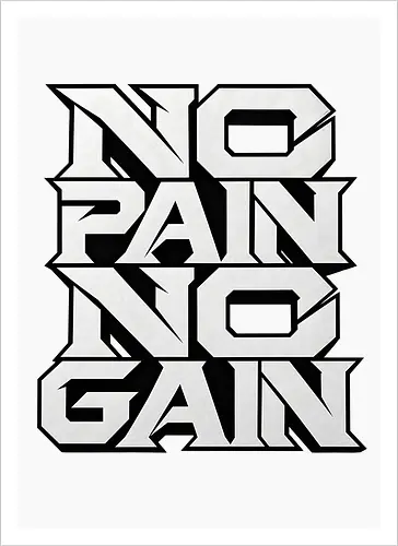 Stacked Power – No Pain No Gain - no pain no gain, stacked power, fitness, black and white, gym, workout, bodybuilding, weightlifting, training, motivation, discipline, strength, mindset, determination, athletic, sportswear, streetwear, gym wear, fitness apparel, motivational design, typographic design, typography, bold typography, minimalist, modern, geometric, power, performance, strength training, workout motivation, gym motivation, fitness lifestyle, athlete, sports fashion, gym shirt, fitness shirt, motivational shirt, premium streetwear - Artprint