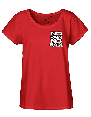 Stacked Power – No Pain No Gain - no pain no gain, stacked power, fitness, black and white, gym, workout, bodybuilding, weightlifting, training, motivation, discipline, strength, mindset, determination, athletic, sportswear, streetwear, gym wear, fitness apparel, motivational design, typographic design, typography, bold typography, minimalist, modern, geometric, power, performance, strength training, workout motivation, gym motivation, fitness lifestyle, athlete, sports fashion, gym shirt, fitness shirt, motivational shirt, premium streetwear - Fairtrade Girl Shirt