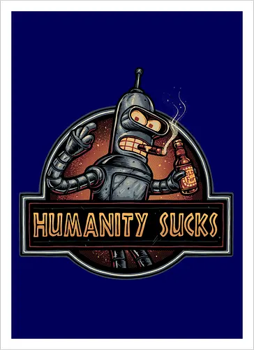 Robot against Humanity - comedy, humor, robot, TV series, animated, animation, sitcom, space, sci-fi - Artprint
