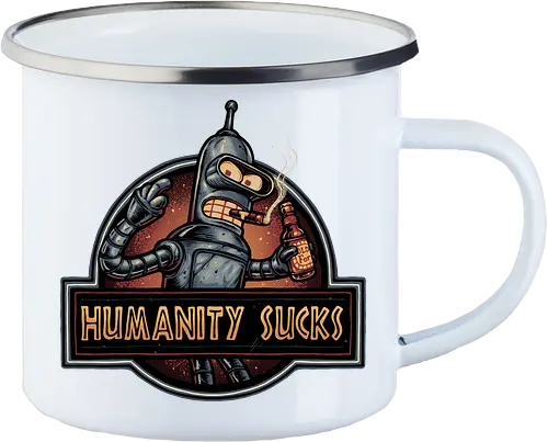 Robot against Humanity - comedy, humor, robot, TV series, animated, animation, sitcom, space, sci-fi - Enamel Mug