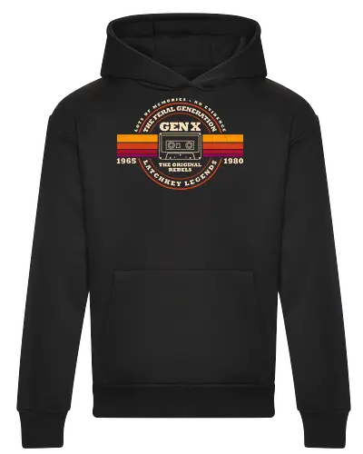 Gen X - The Original Rebels - latchkey kid, nostalgia, old school, retro tech, vintage, generation x, 70s, 80s, 90s, cassette, childhood, funny, funnytee, humor, im not old im classic - Heavyweight Hoodie