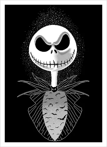 Nightmare Before Pixels - 8bits, halloween, 90s, bats, bones, death, horror, nightmare, pixelart, pumpkin, scary, skeleton, skull, spooky - Artprint