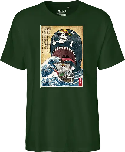Goodbye Laboon woodblock - anime, manga, japan, japanese art, Pirate, laboon - Fairtrade T-Shirt