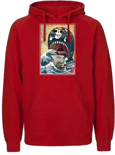 Goodbye Laboon woodblock - anime, manga, japan, japanese art, Pirate, laboon - Fairtrade Hoodie