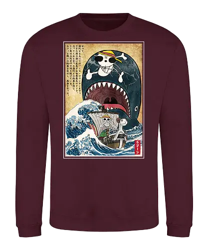 Goodbye Laboon woodblock - anime, manga, japan, japanese art, Pirate, laboon - Sweatshirt